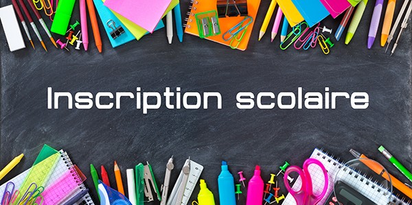 School and office supplies double border on blackboard